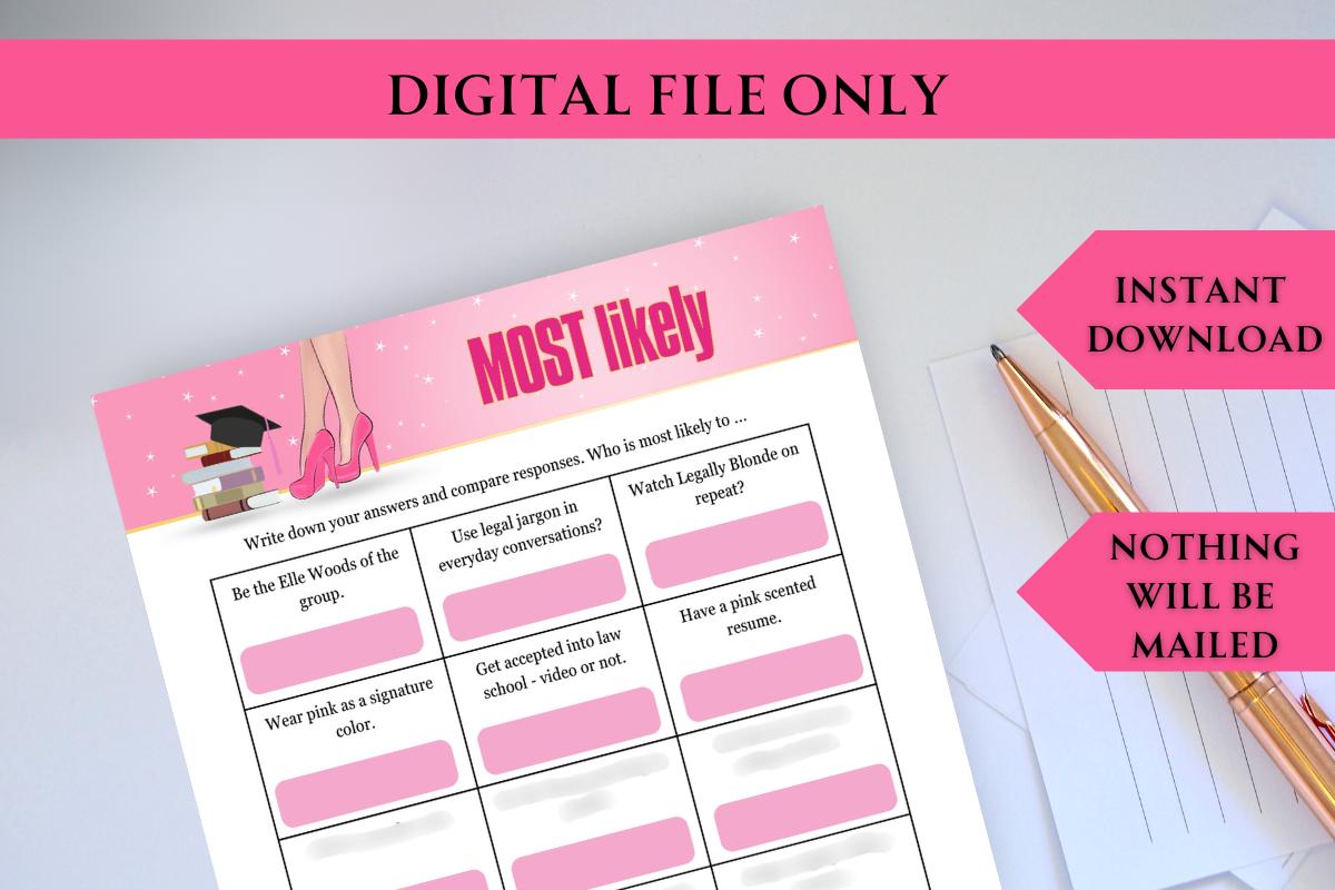 Legally Blonde Inspired Most Likely Party Game!
