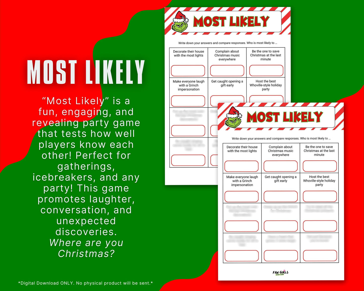The Grinch inspired Most Likely party game!