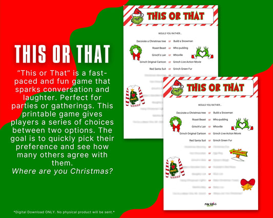 The Grinch inspired This Or That party game!