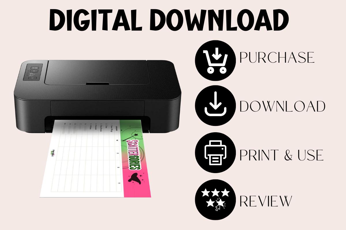 Wicked inspired Scattergories party game!