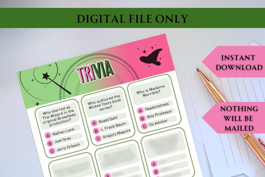 FREE Wicked inspired Trivia game!
