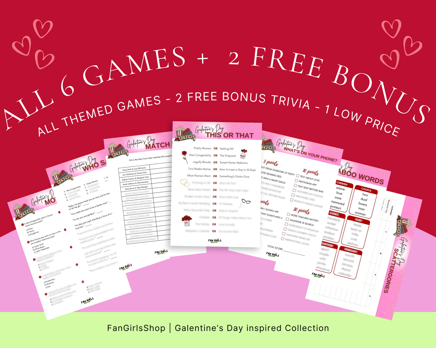 Galentine's Day party GAME & DECOR BUNDLE pack!