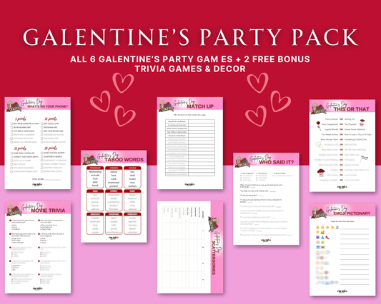 Galentine's Day party GAME & DECOR BUNDLE pack!