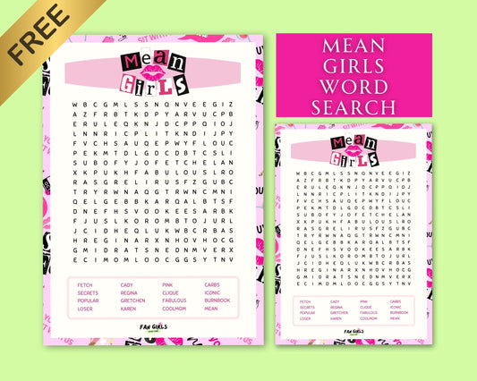 FREE Mean Girls inspired Word Search!