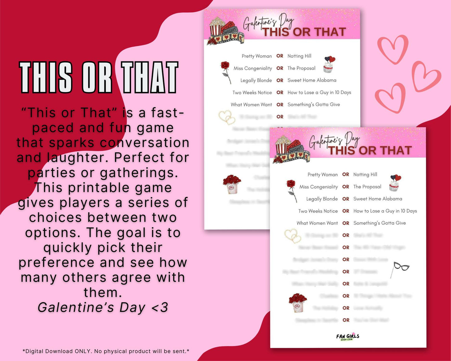 Galentine's Day party GAME & DECOR BUNDLE pack!